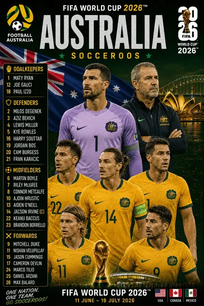 Australia FIFA World Cup 2026 team poster