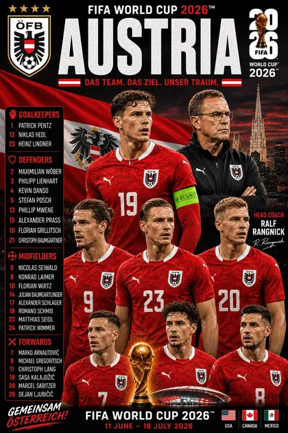Austria FIFA World Cup 2026 team poster