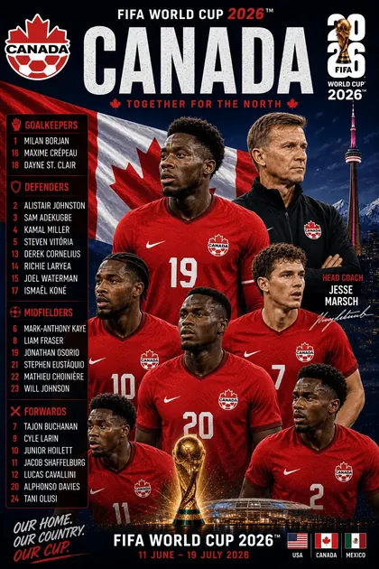Canada FIFA World Cup 2026 team poster