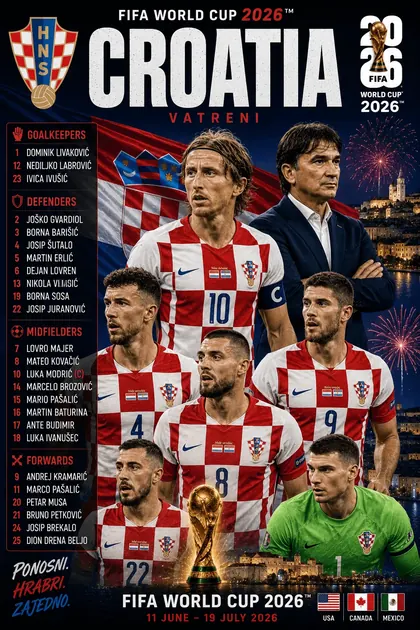 Croatia FIFA World Cup 2026 team poster