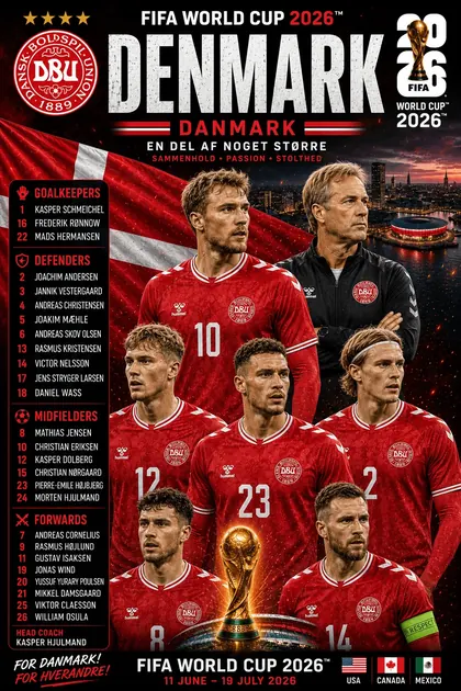 Denmark FIFA World Cup 2026 team poster