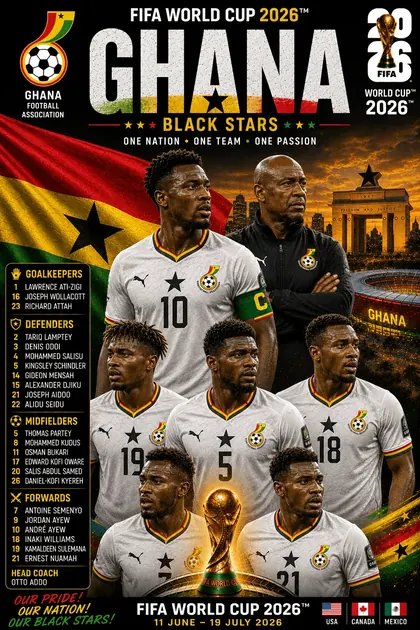Ghana FIFA World Cup 2026 team poster