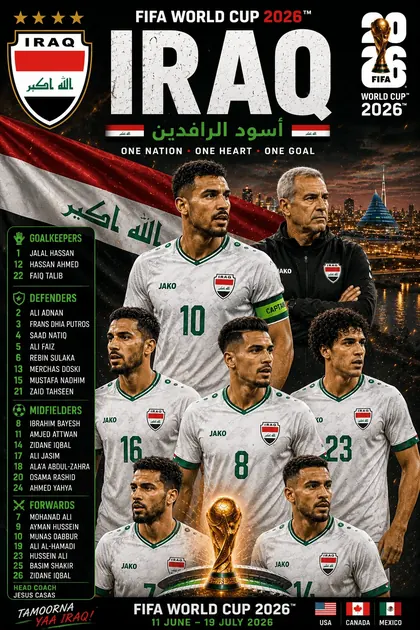 Iraq FIFA World Cup 2026 team poster