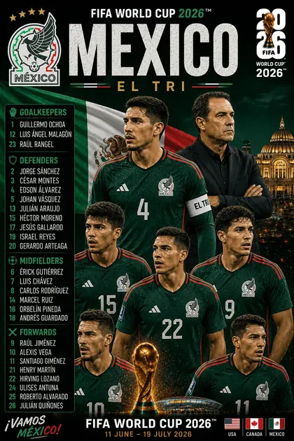 Mexico FIFA World Cup 2026 team poster