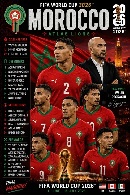 Morocco FIFA World Cup 2026 team poster