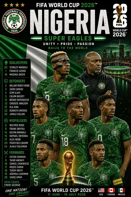Nigeria FIFA World Cup 2026 team poster