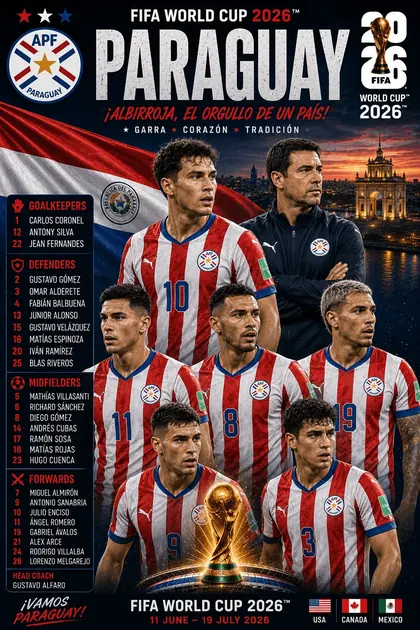 Paraguay FIFA World Cup 2026 team poster