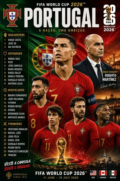 Portugal FIFA World Cup 2026 team poster