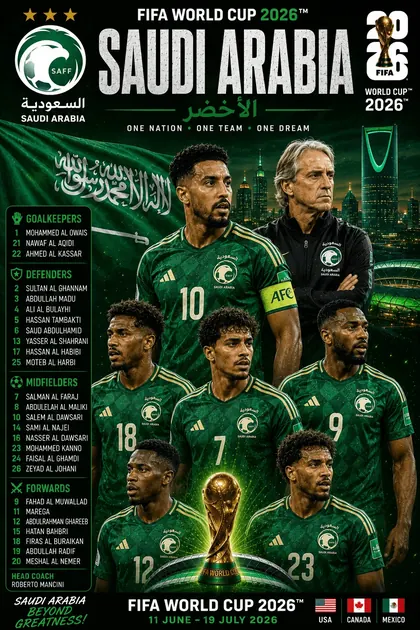 Saudi Arabia FIFA World Cup 2026 team poster
