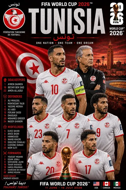 Tunisia FIFA World Cup 2026 team poster