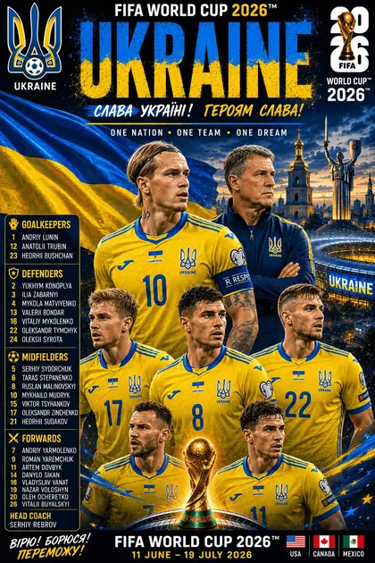 Ukraine FIFA World Cup 2026 team poster