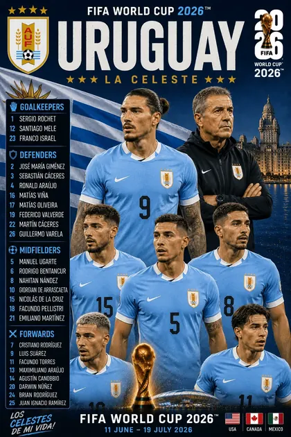 Uruguay FIFA World Cup 2026 team poster
