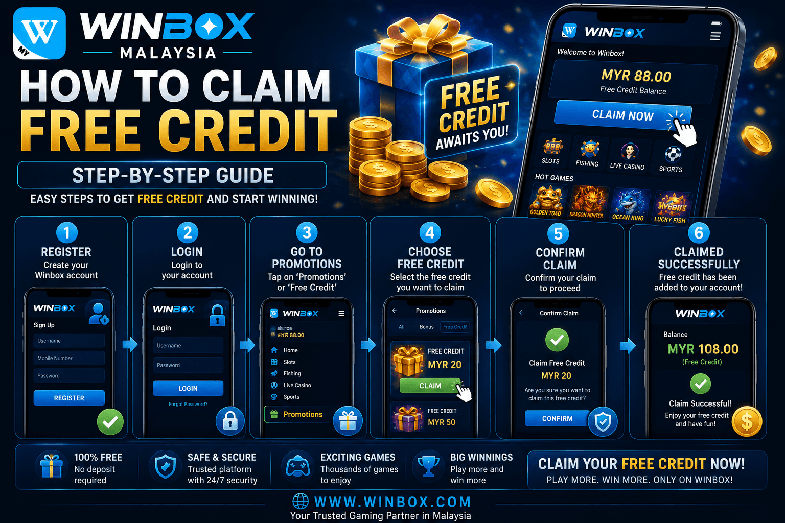 How To Claim Winbox Free Credit Bonus Steps Malaysia