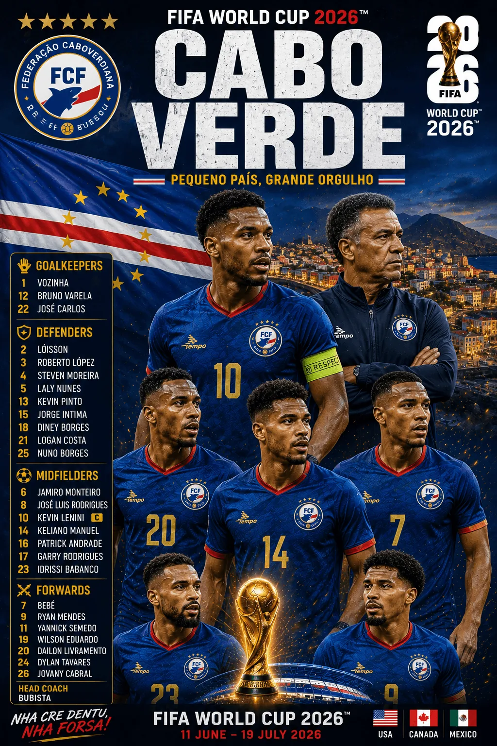 Cabo Verde — FIFA World Cup 2026 squad poster