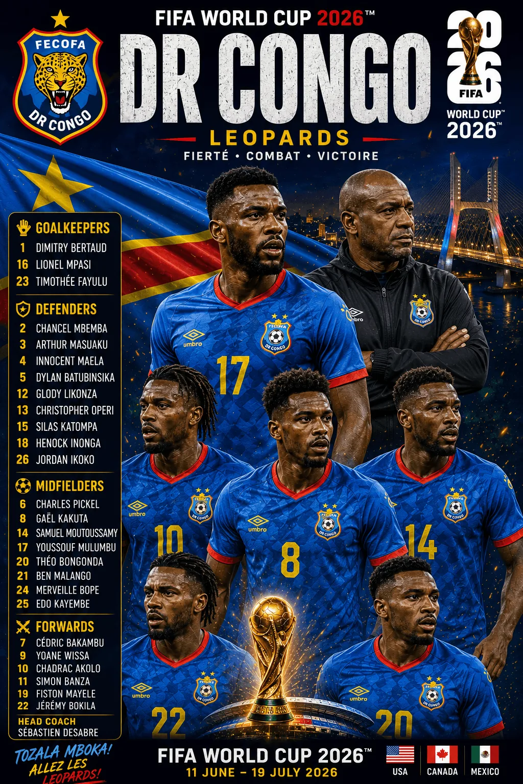 DR Congo — FIFA World Cup 2026 squad poster