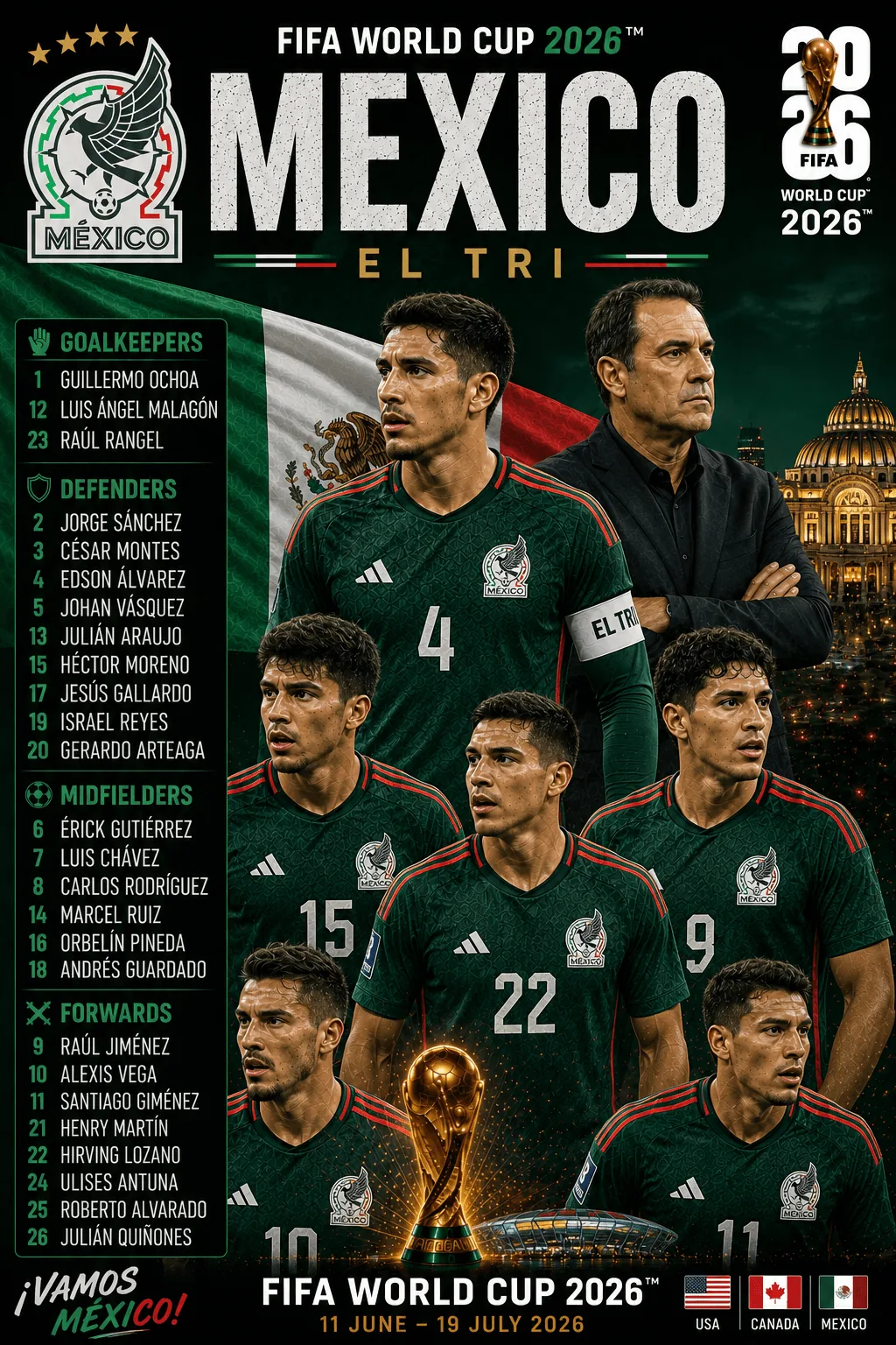 Mexico — FIFA World Cup 2026 squad poster
