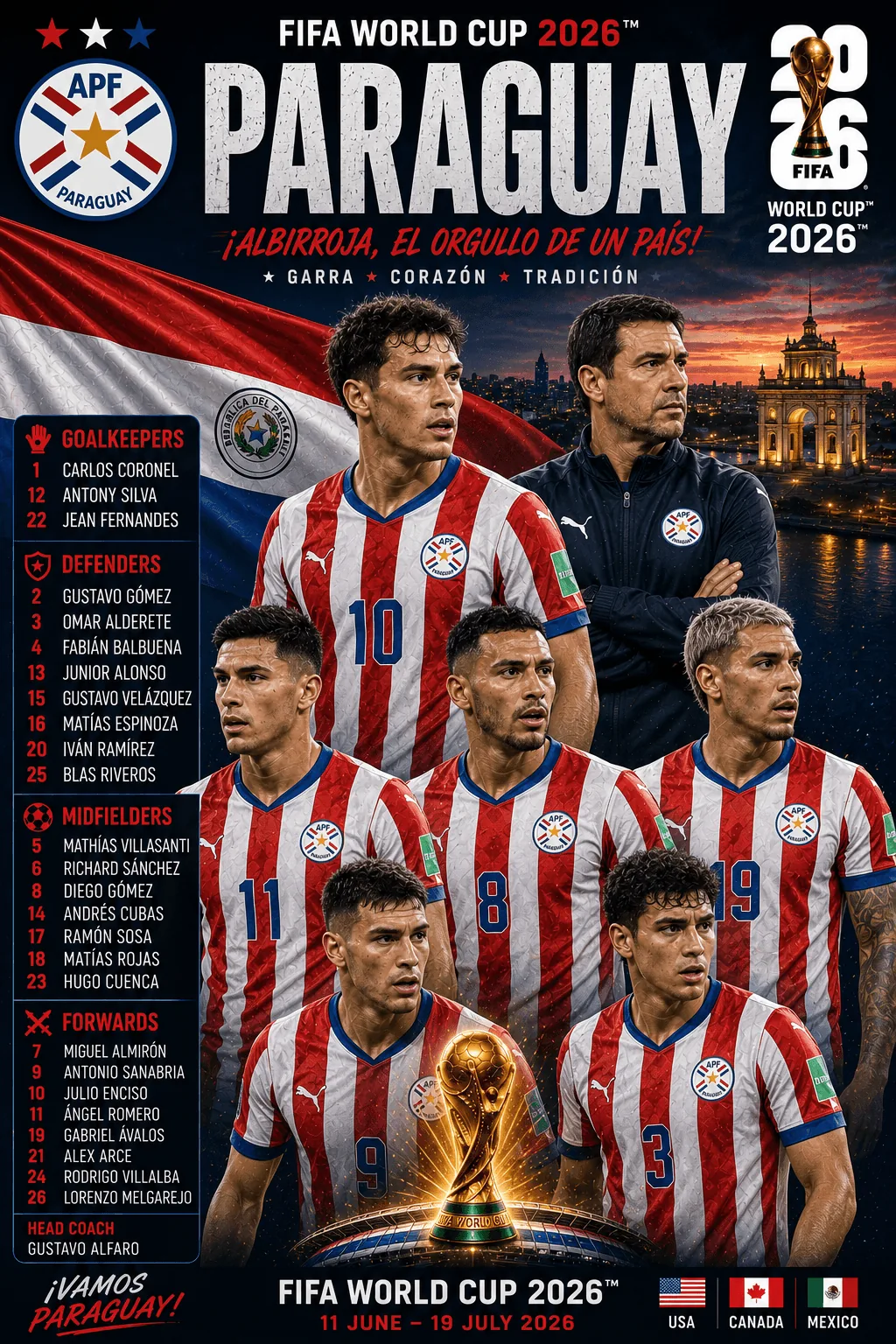 Paraguay — FIFA World Cup 2026 squad poster