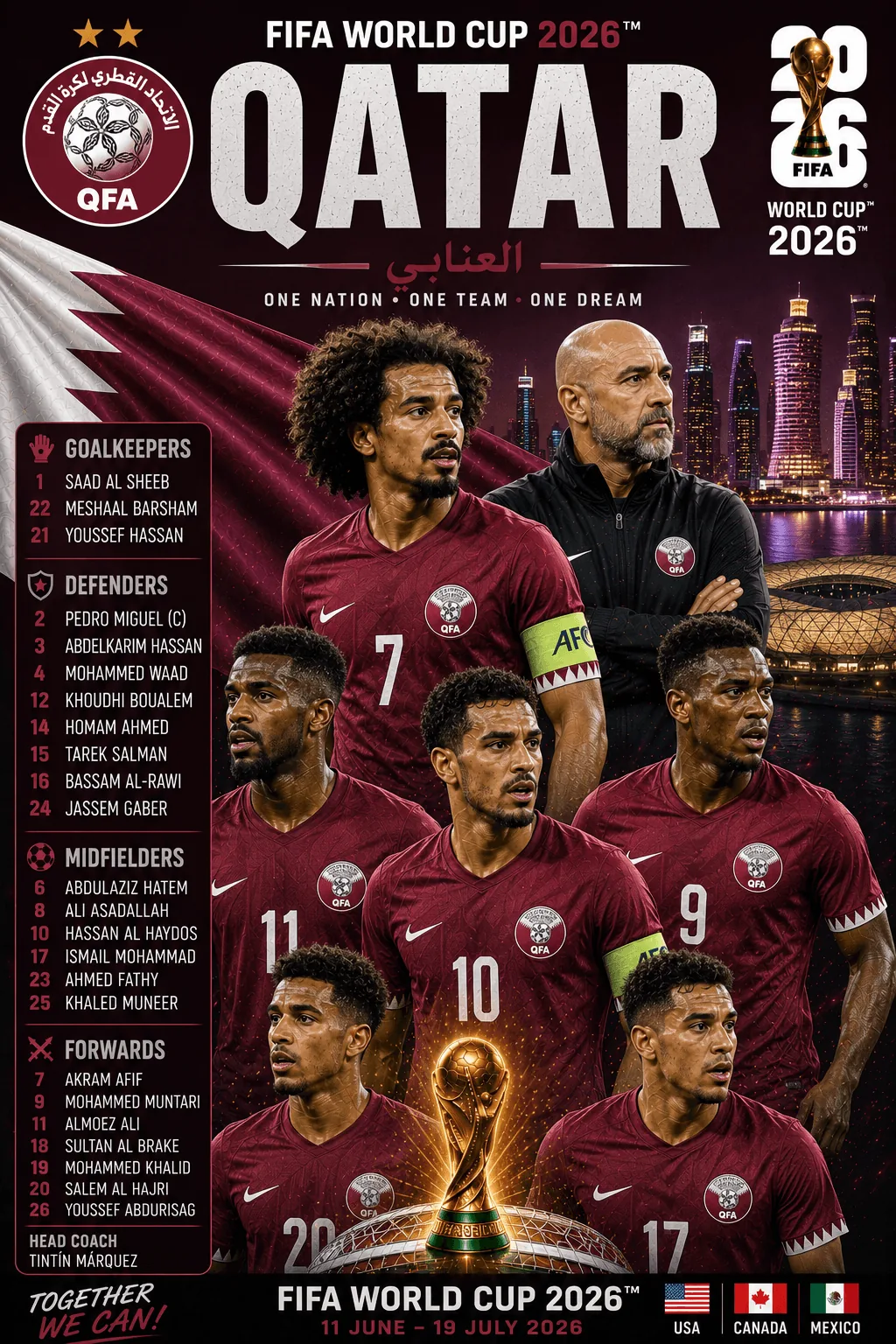 Qatar — FIFA World Cup 2026 squad poster